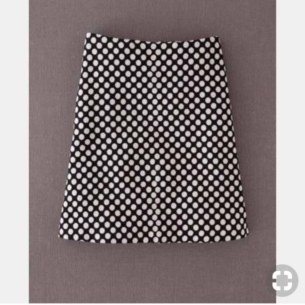 Boden Wool skirt black and white polka dots 8L